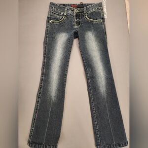 Rare Q Zhi Yi Zu Blue Wash With Lime Green Pockets And Stitching